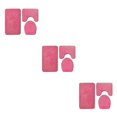 thumbnail image 4 of Decodeary 3pcs/set Absorbent Bath Rug Set Bathroom Dry And Fresh Easy To Install Anti-slip Polyester Non-Slip Chenille Bath Rug PJ210611-B004 3Set, 4 of 6