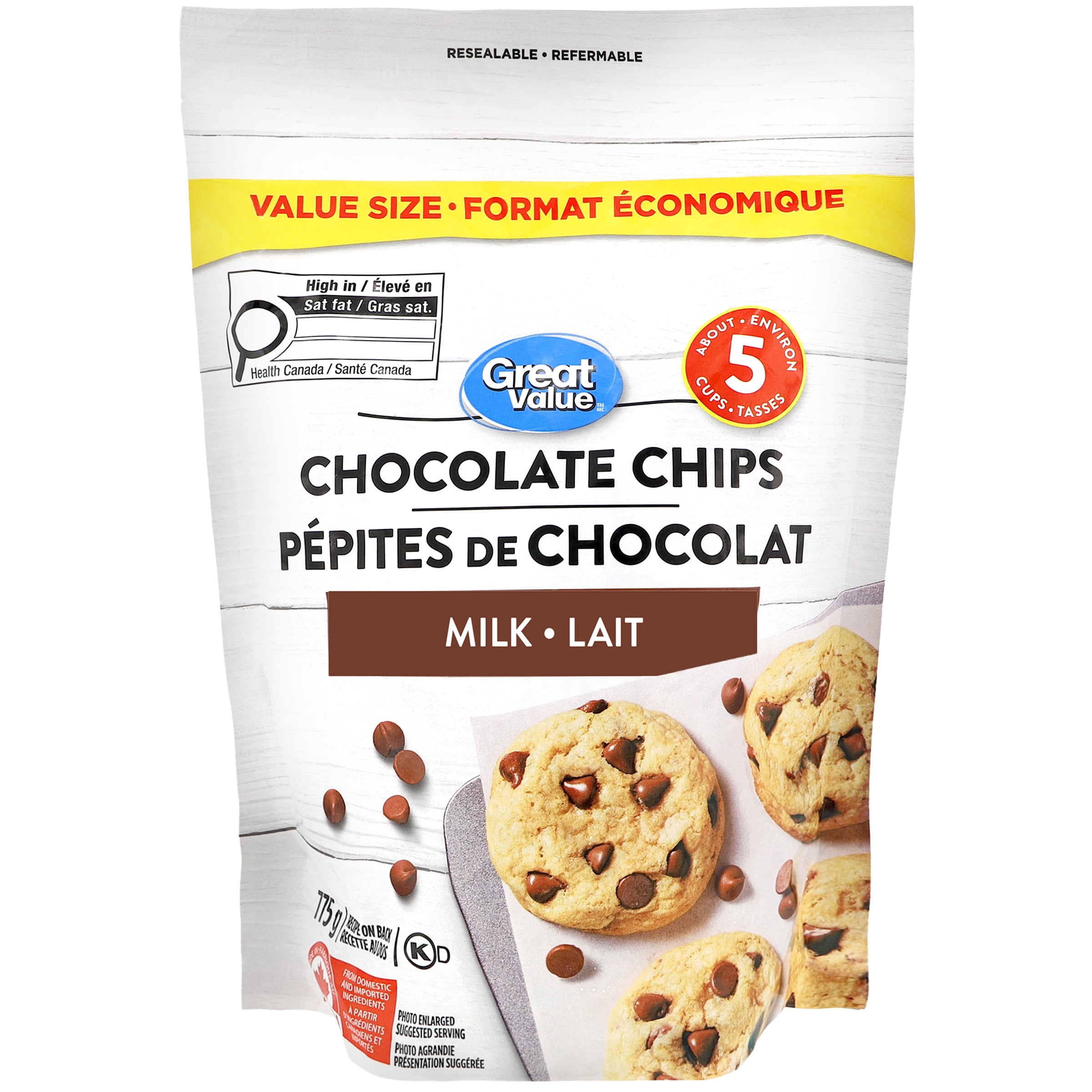 Great Value Milk Chocolate Chips pouch