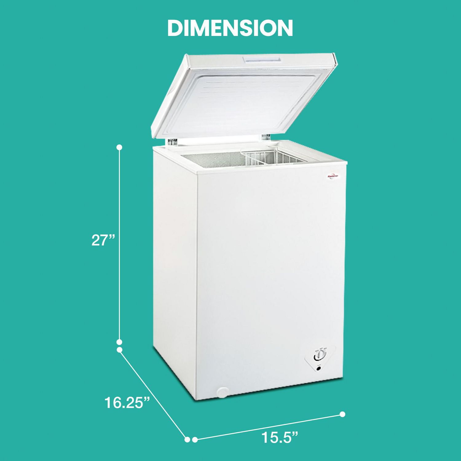 Koolatron Congélateur coffre compact de 3,5 pi³ avec dégivrage manuel (99 L), blanc