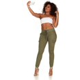 thumbnail image 4 of V.I.P.JEANS Mignon Cargo Taille Mi-Haute Jogger Ajusté à Cordon Vert Pâle Grande Taille3TG, 4 of 6