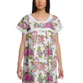 thumbnail image 3 of Moomaya Short Sleeve Nightdress For Ladies Printed Button Placket Nightwear, 3 of 4