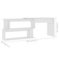 thumbnail image 4 of vidaXL Corner Desk White 200x50x76 cm Engineered Wood, 4 of 4