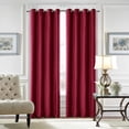 thumbnail image 1 of Innerwin Rideaux Protection UV Occultants Écoénergétiques de Luxe à Oeillets Couleur Unie Rideaux Fenêtre Rouge Vin L:52"Xh:96 Pouces, 1 of 1