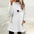 thumbnail image 1 of Costumes d'Halloween Aguichant pour Femmes à Col Rond et d'Hiver, Coupe Ample, Imprimé, avec Poche, Chemisier Chaud à Manches Longues, Hauts, Chandails d'Entraînement pour Femmes en Liquidation, 1 of 4
