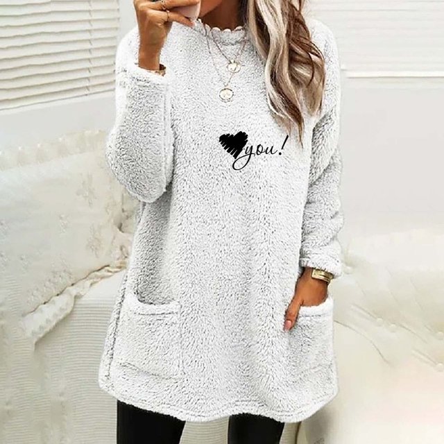 Costumes d'Halloween Aguichant pour Femmes à Col Rond et d'Hiver, Coupe Ample, Imprimé, avec Poche, Chemisier Chaud à Manches Longues, Hauts, Chandails d'Entraînement pour Femmes en Liquidation