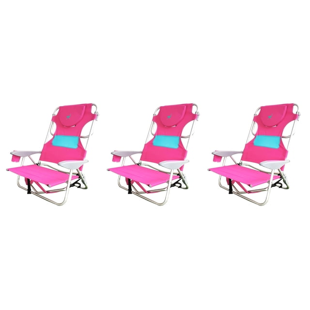 Ostrich Chaise de Plage Confort pour Dames, Rose (3 Pack)