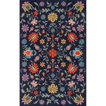 Momeni NEWPONP-20NVY2030 2 x 3 Pi. Tapis Rectangulaire Newport-20 Tufté à la Main - Bleu Marine