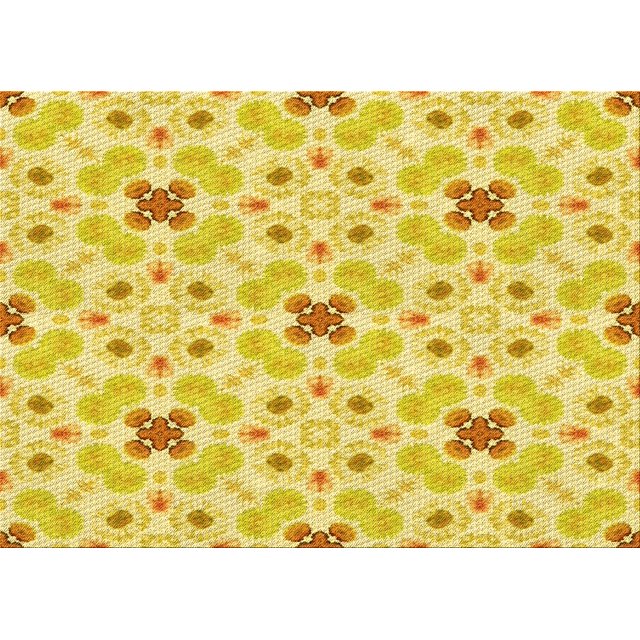 Ahgly Company Machine Washable Indoor Rectangle Transitional Yellow Area Rugs, 5' x 7'