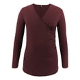thumbnail image 4 of Jchiup Maternity Shirt Side Button and Ruched Long Sleeve Tunic Nursing Tops, 4 of 6