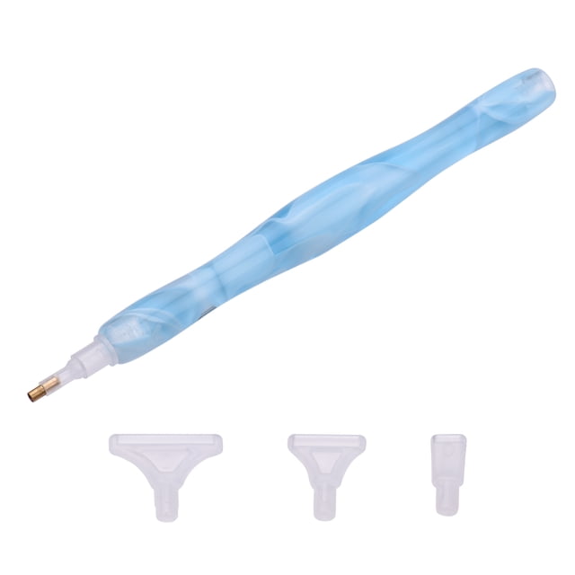 Kit de Stylo de Peinture Diamant Stylo de Pointe en Résine Outil de Cueillette de Strass avec Têtes de Perçage pour
