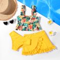 thumbnail image 1 of PatPat 3pcs Kid Girl Floral Print Ruffled Swimsuit, 1 of 4