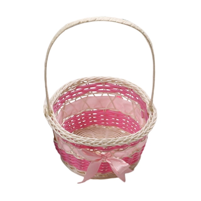 Easter Small Basket Easter Baskets For Kids Basket Round Small Woven Basket With Handle