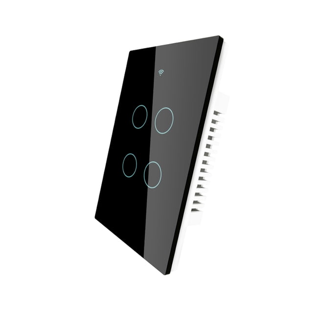 Mistaha Upgraded 4 Gang Wi-Fi Smart Touch Switch Easy Pairing Multi-control Association Backlight ON/ OFF APP Control Voice Control Compatible with / Home Timing Sharing Relay Status Wall Light Swi