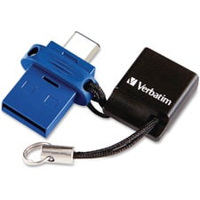 Verbatim 64GB Store ānā Go Dual USB 3.2 Gen 1 Flash Drive for USB-C⢠Devices ā Blue
