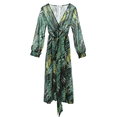 thumbnail image 3 of Robe Maxi Bohème pour Femmes, Robe d'Été Tropicale à Fleurs, Manches Longues, Coupe Ample, Robe de Plage, 3 of 7