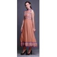 thumbnail image 3 of Bimba Robe Anarkali Fleurie Orange Pêche Foncée Col Mandarin Sans Manches Kurtis pour Femmes Robe Maxi à Imprimé X-Small, 3 of 6