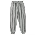 thumbnail image 3 of Mens Pants, Mens Solid Color Pocket Drawstring Casual Youth Versatile Sports Oversized Pants, 3 of 6