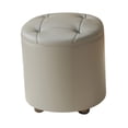 thumbnail image 3 of jifeng Round Small Foot Stool Ottoman Stable Footstool for Nursery Entryway Bedroom Gray, 3 of 9