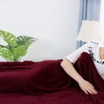 thumbnail image 4 of PiccoCasa 1 Pcs Home Warm Soft Microplush Fleece Solid Throw Blanket Burgundy 70" x 78", 4 of 10