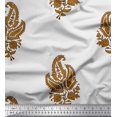 thumbnail image 1 of Soimoi Rayon Crepe Fabric Floral & Paisley Block Printed Fabric 1 Yard 46 Inch Wide, 1 of 3