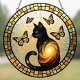 thumbnail image 1 of EGNMCR Home Decor, Room Decor, Wall Decor Cats Stained Glass Window Hanging the Pendant, 1 of 1