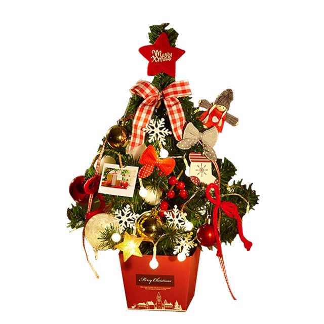 Amdohai Mini Arbre de Noël de Bureau avec Lumière Féerique LED 20 Pouces