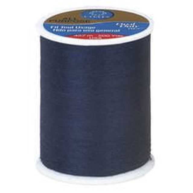Coats & Clark™ Bobine Tout Usage 100 % Polyester Thread Bleu Marine Foncé, Poids Moyen, 500 Verges (457 Mètres), Convient à la Couture de Tissus Légers à Moyens comme le Coton, le denim et le Chiffon, Également Idéale pour l'Artisanat et la Courtepointe, avec une base en Plastique Blanche et une Étiquette Supérieure.