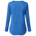 thumbnail image 4 of CHUANK Chemise Longue Cache-Ventre Fluide à Col Rond Unie à Manches Longues Hauts Grande Taille pour Femmes Chic Tunique Confortable à Porter avec des Leggings Bleu TTG, 4 of 7