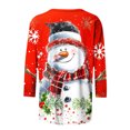 thumbnail image 5 of Jienlioq Hauts Grande Taille pour Femmes Mode T-Shirt Décontracté de Noël pour Femmes à Imprimé Col Rond Manches 3/4 Haut Blouse Rabais, 5 of 5