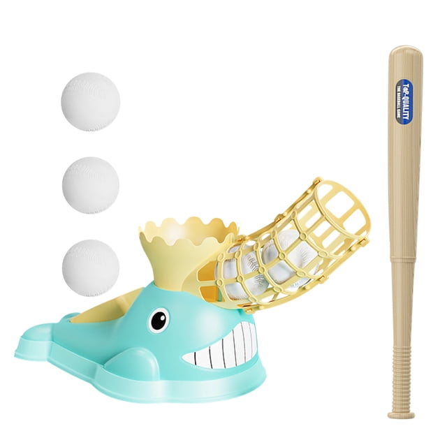 Children's Foot-Activated Baseball Ejector Pitching Machine Training Set for Indoor Outdoor Sports Parent-Child Play Auto Ball Launcher