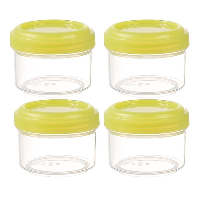Salad Dressing Container to Go, Small Condiment Containers with Lids for Lunch Bento Box, Reusable Plastic Snack Jars, Transparent Food Containers, Colorful Sauce Cups, Dishwasher Safe, 4 Pcs