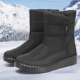 thumbnail image 4 of Wensltd Winter Mid Calf Snow Boots for Women Solid Color Warm Plush Fuzzy Boots Fall Cozy Shoes Wide Width, 4 of 9