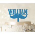 thumbnail image 1 of Custom Name Cake Topper Personalized Glitter Turquoise Blue Cake Topper Color Option Available 5-7 Inches Wide, 1 of 1