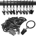 thumbnail image 4 of Fixing Clip Heavy Duty Metal Curtain Ring Holder for Drapery Hooks Roman Rods – Durable Black Curtain Rings with Clips for Secure Hanging across Living Room and Bedroom 40PCS, 4 of 8