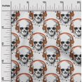 thumbnail image 1 of oneOone Cotton Flex Orange Fabric Skull Sewing Craft Projects Fabric Prints By Yard 40 Inch Wide, 1 of 4
