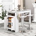 thumbnail image 4 of Gymax 47'' Long Counter Height Table Bar Table Faux Marble Pub Table w/ Cabinet, 4 of 10