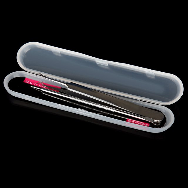 Kit d'Extraction, Outil de Retrait de Points Noirs, Ensemble d'Outils de Retrait de Boutons, Extracteurs de Boutons à Double Extrémité en Acier Inoxydable Facile à Utiliser Durable avec Étui de Rangement