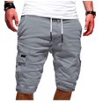 thumbnail image 1 of Men's Cargo Shorts Plus Size Big and Tall Cargo Shorts Multi-Pockets Relaxed Summer Drawstring Beach Shorts Pants, 1 of 5