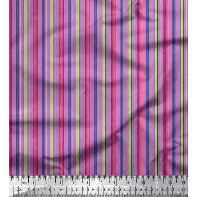Soimoi Velvet Fabric Vertical Stripe Fabric Prints By Yard 58 Inch Wide
