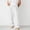 Style3-White mens pants, variant on Mceream Mens Linen Pants Slim Casual Business Trousers Loose Stretch Elastic Waist Solid Straight Outdoor Sports Pants Pantalones De Hombre De Moda Khaki S