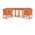 thumbnail image 4 of vidaXL Outdoor Rabbit Hutch with Run Brown Solid Fir Wood, 4 of 5