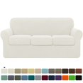 thumbnail image 1 of CHOK 2024 Housse de Sofa Extensible à Texture Quadrillée Housse de Canapé avec Housse de Coussin Séparée (Sofa Gris), 1 of 6