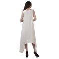 thumbnail image 4 of Moomaya Robe de Plage pour Femmes Sans Manches en Rayonne Unie à Ourlet Asymétrique pour Fête, 4 of 5