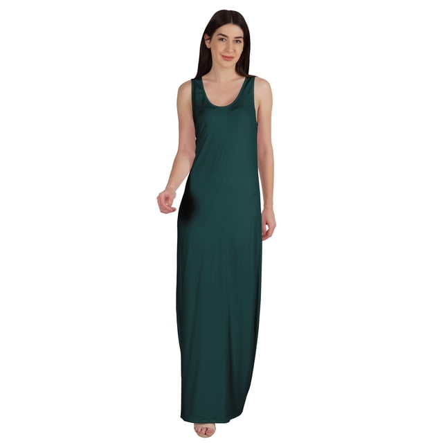Inkmeso Basics Robe Longue Débardeur Sans Manches pour Femmes Décontractée d'Été de Tous les Jours en Jersey