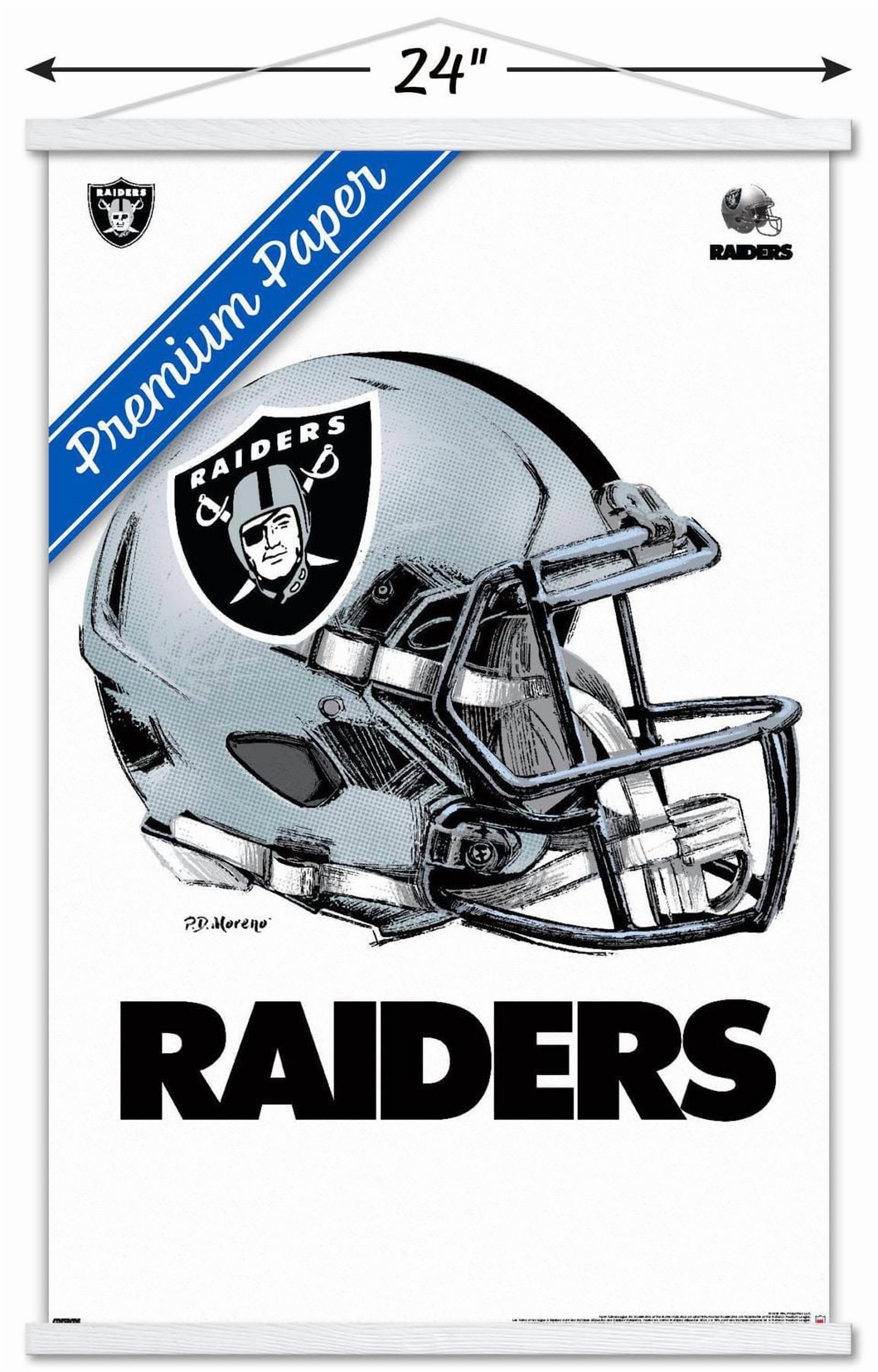 NFL Las Vegas Raiders - Drip Helmet 20 Wall Poster, 22.375" x 34" Framed