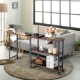 thumbnail image 4 of Patiojoy Sofa Side Table w/Storage Shelves Mobile End Table Rolling Couch Table Desk for Living Room Bedroom, 4 of 10