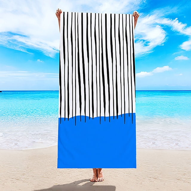 PRETXORVE European and Double-sided Beach-border Printing Microfiber Beach Swimming