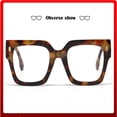 thumbnail image 1 of Glasses Fashion Oversized Blue Light Blocking Eyewear for Computer Screens with Big Square Frames for Work and Everyday Use, 1 of 6
