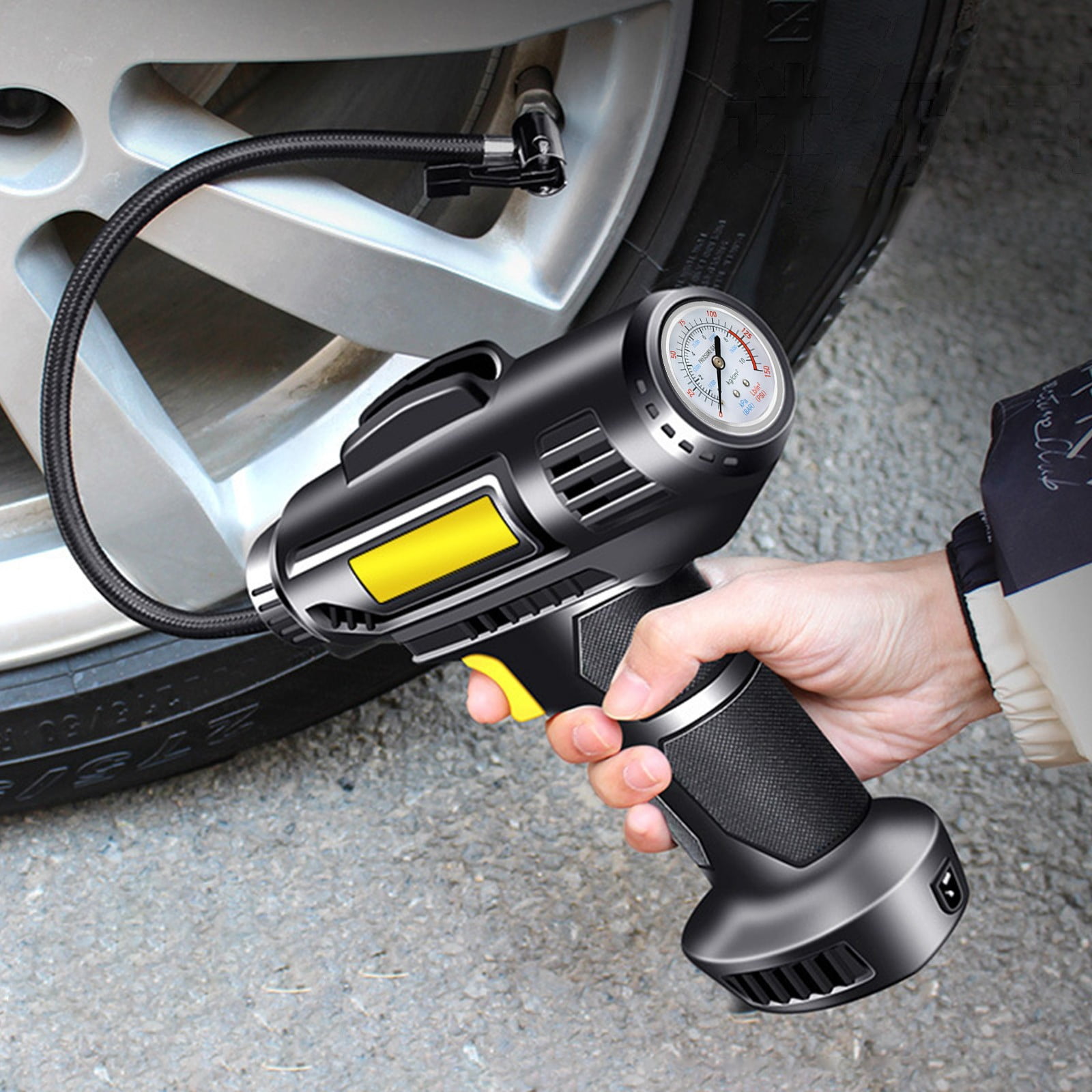 TIMIFIS Cars Inflation Pump Aaa150Psi Tire Inflator Portable A-Ir Compressor A-Ir Pump for Car Tires 12V Auto Tire Pump with Digital Pressure Gauge with Emergency LED Light
