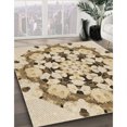 thumbnail image 3 of Ahgly Company Tapis Rond Lavable en Machine Intérieur Transitionnel Kaki Or, 5 Pieds Rond, 3 of 7